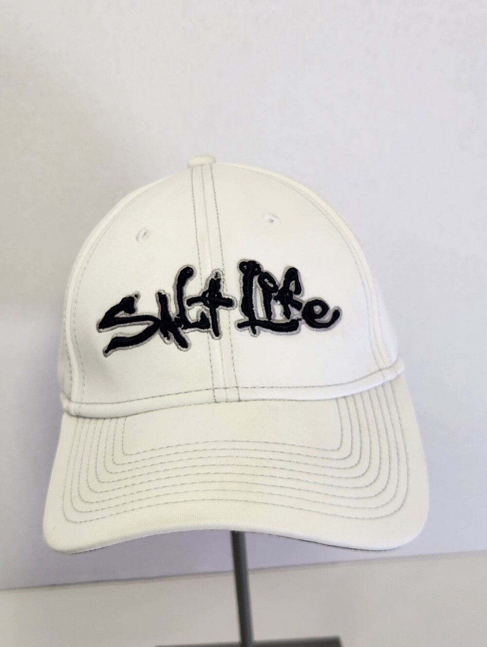 Salt Life Kids White Cap with Black Raised Embroidered Logo